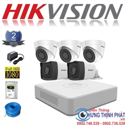 TRỌN BỘ 5 CAMERA IP HIKVISION 2.0 MPX